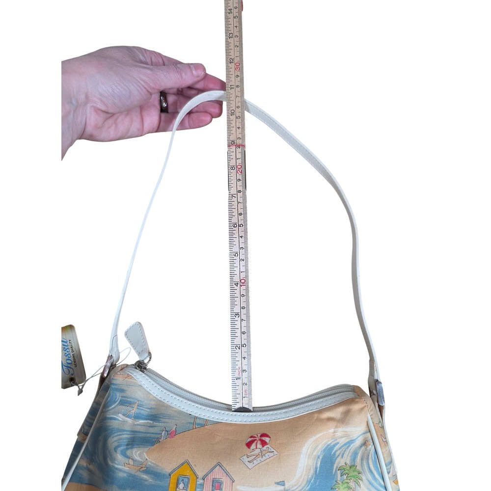 Fossil Somerset Top Zip Print Beach Baguette Shoulder Bag SL3718567 NWT Y2K - Picture 9 of 14
